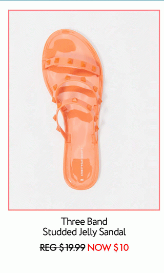 Three Band Studded Jelly Sandal 