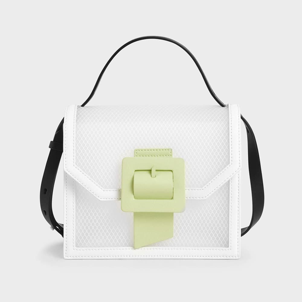 See-Through Effect Buckled Bag