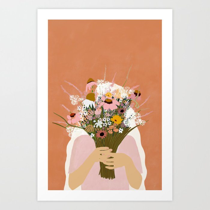 HIDING BEHIND THE FLOWERS illustration