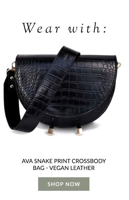 Ava Snake Print Crossbody Bag - Vegan Leather 
