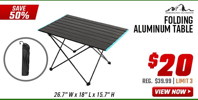 American Outback Folding Aluminum Table