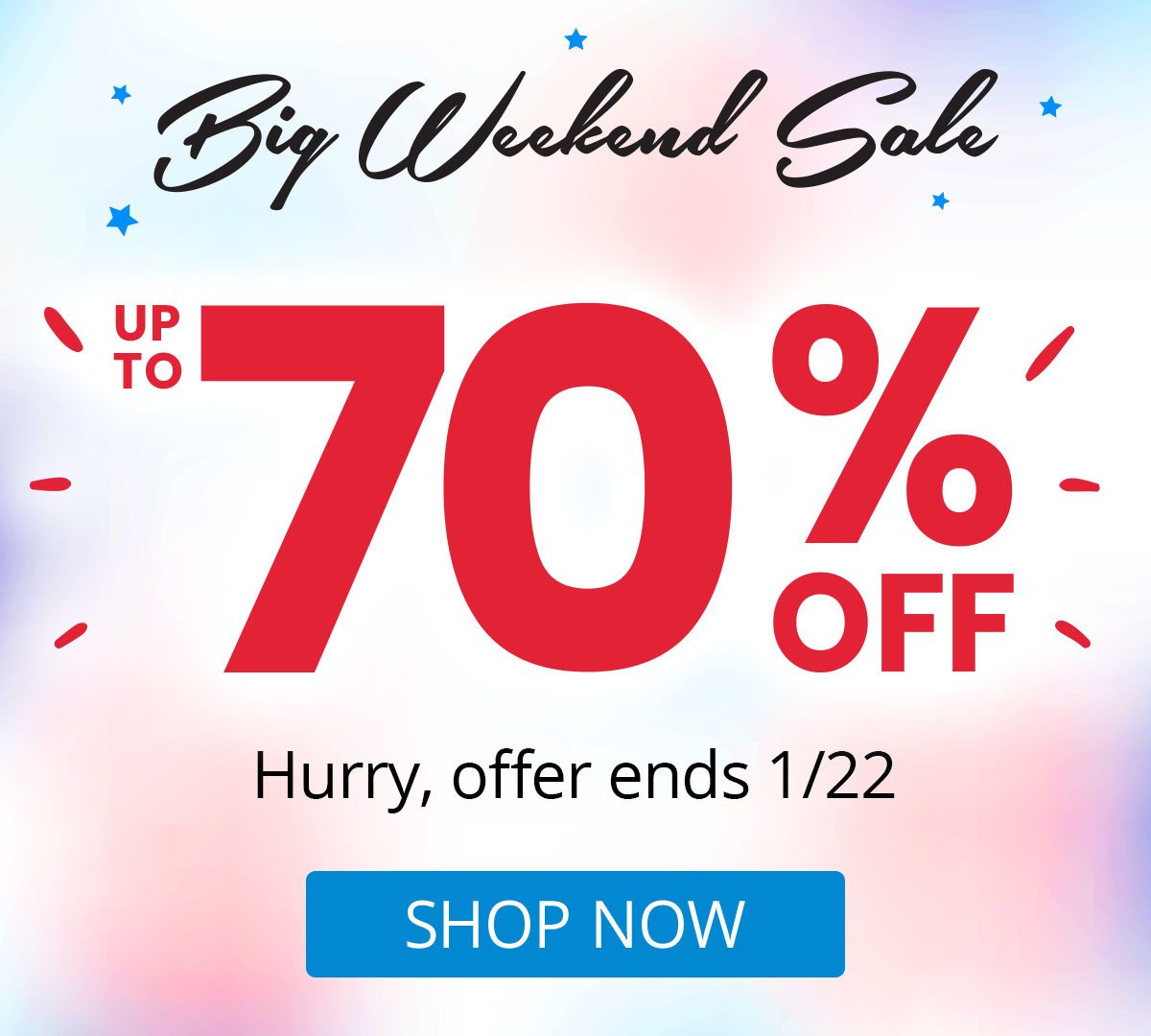 Big Weekend Sale - Up to 70% Off!