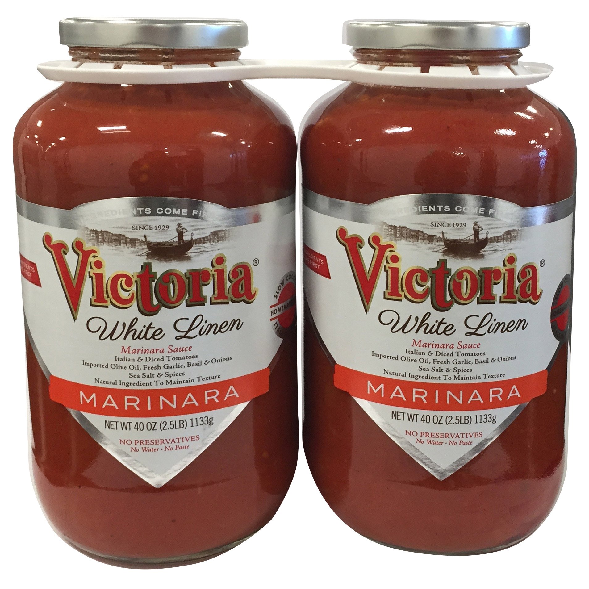 Victoria White Linen Marinara Sauce, 2-Pack, 40 Ounces Each