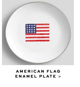 AMERICAN FLAG ENAMEL PLATE >