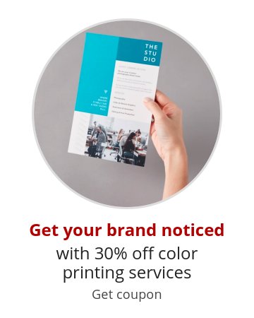 Get your brand noticed with 30% off color printing services Get coupon