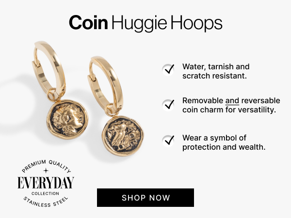 Coin Huggie Hoops