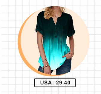 Split Neck Button Detail Crinkle Chest Blouse