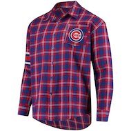 Men's Red Chicago Cubs Wordmark Basic Flannel Button-Up Shirt