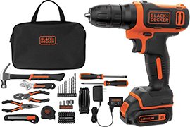 BLACK+DECKER 12-Volt MAX Lithium-Ion Cordless Drill with 64-Piece Project Kit