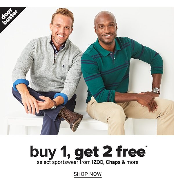 Buy 1, Get 2 Free select Sportswear from IZOD, Chaps & more - Shop Now