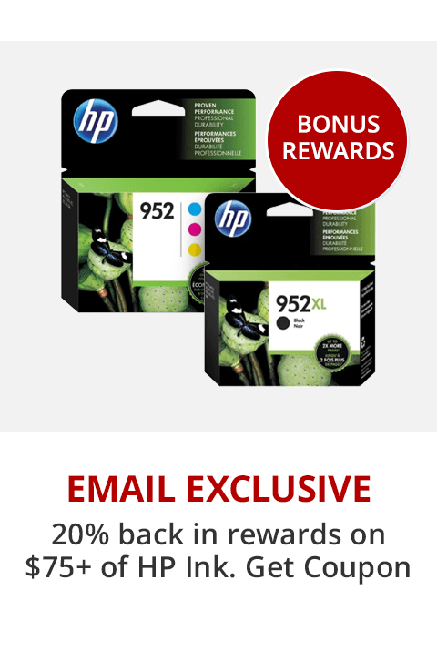 20% Back in Rewards $75 HP ink