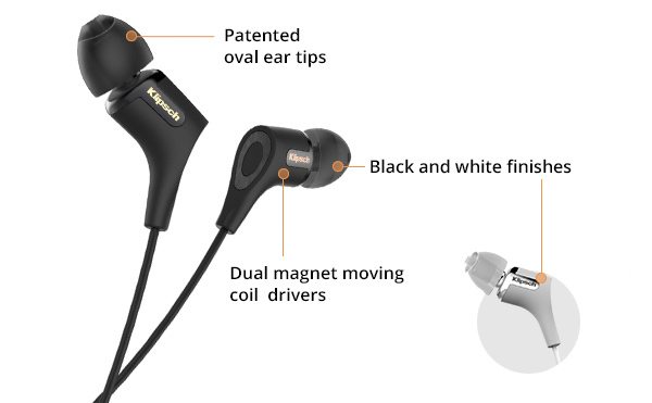 R6-II Features: Patented oval ear tips; Black and white finishes; and Dual magnet moving coil drivers.