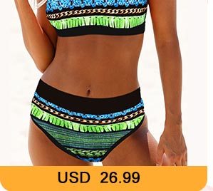 Tie Back Printed High Waist Bikini Set