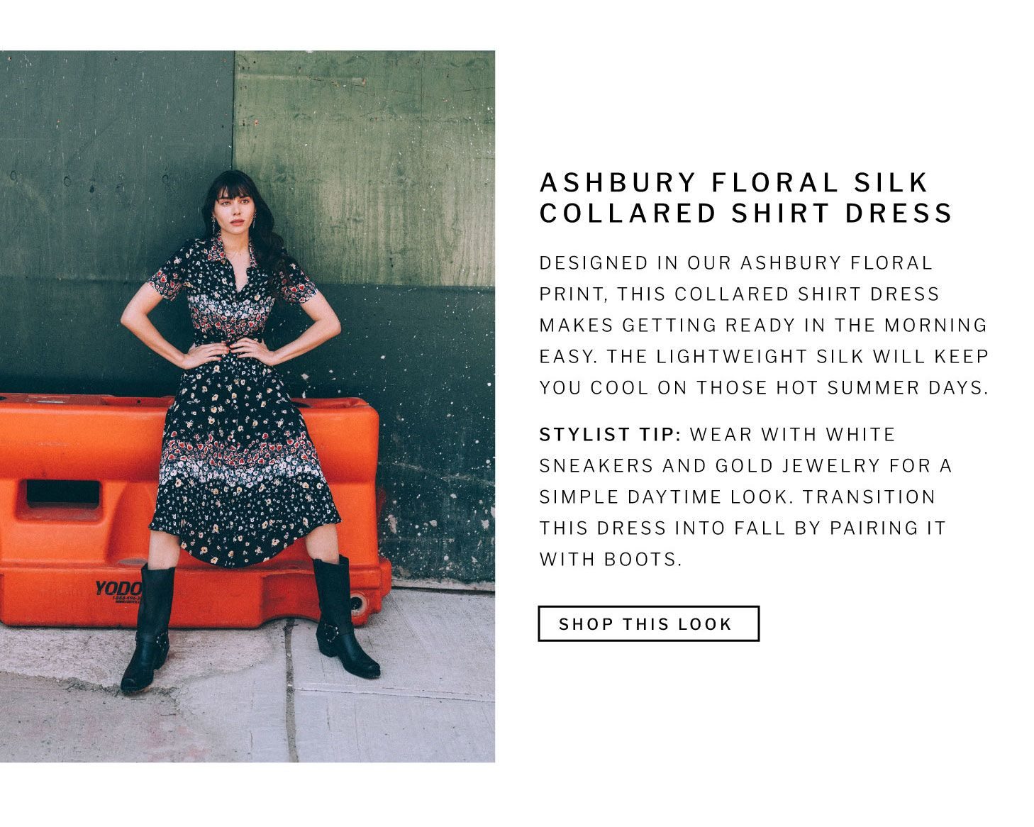 Shop The Ashbury Floral Silk Shirt Dress