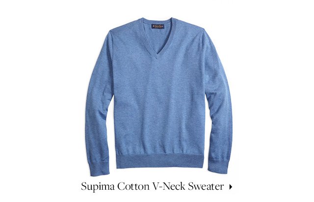 SUPIMA COTTON V-NECK SWEATER