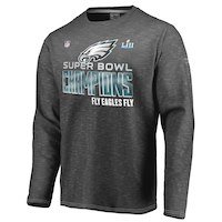 NFL Pro Line by Fanatics Branded Philadelphia Eagles Heather Charcoal Super Bowl LII Champions Trophy Collection Locker Room Long Sleeve T-Shirt