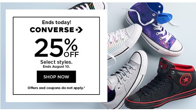 25% off Converse for the family. Select styles. Shop now.