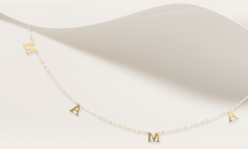 ''Mama'' Necklace 10K Yellow Gold 18''