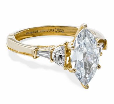 Monique Lhuillier Bliss Marquise-Cut Lab-Grown Diamond Engagement Ring 2-1/2 ct tw 18K Yellow Gold