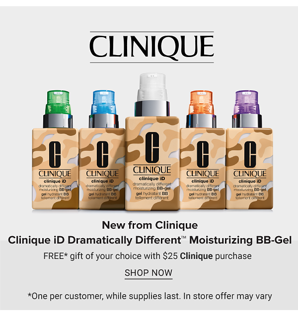 New from Clinique - Clinique iD Dramatically Different Moisturizing BB-Gel - Free Gift of your Choice with $25 Clinique Purchase - Shop Now