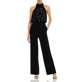 Sequined Mock Neck Jumpsuit