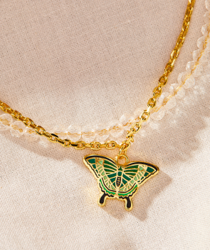 Emerald Swallowtail Butterfly Charm Bracelet | Shop Now