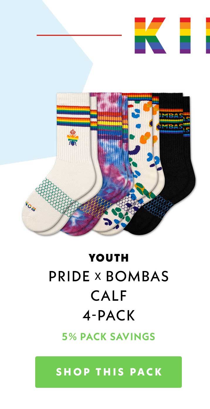 Youth Pride x Bombas Calf 4-Pack | 5% Pack Savings | Shop This Pack