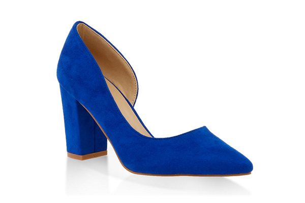 Block Heel Dorsay Pumps