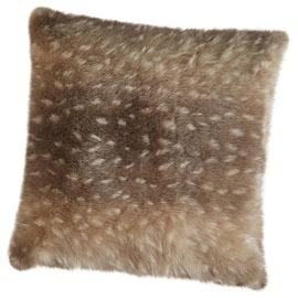 Spotty Deer Natural Faux Fur Cushion