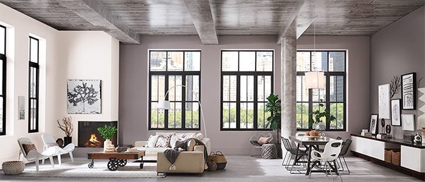Image of an open floor plan living area.