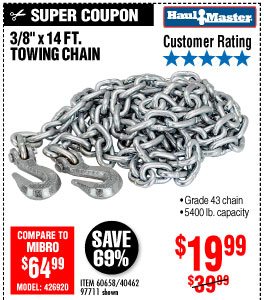 View 3/8 in. x 14 ft. Grade 43 Towing Chain