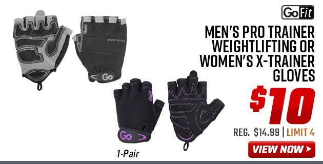 Go Fit Men's Pro Trainer Weightlifting or Women's X-Trainer Gloves