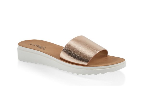 Single Band Platform Slide Sandals