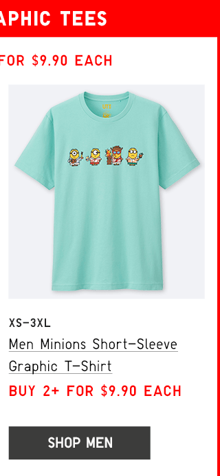 MEN MINIONS SHORT-SLEEVE GRPAHIC T-SHIRT - BUY 2+ FOR $9.90 EACH