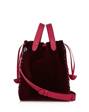 meli melo Hazel Small Velvet Bucket Bag