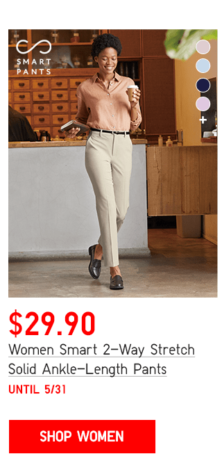 PDP7 - WOMEN SMART 2-WAY STRETCH SOLID ANKLE-LENGTH PANTS