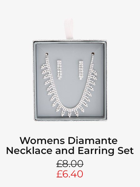 Womens Diamante Necklace and Earring Set
