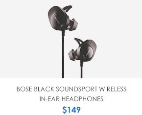 Shop Bose Black SoundSport Wireless In-Ear Headphones