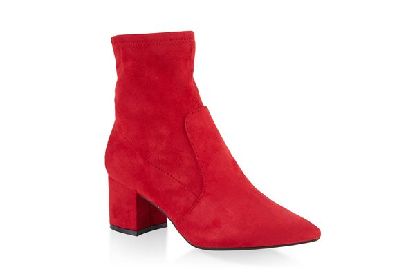 Pointed Toe Mid Block Heel Booties