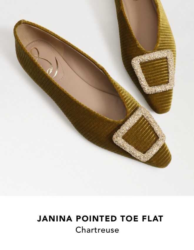 Janina Pointed Toe Flat (Chartreuse)