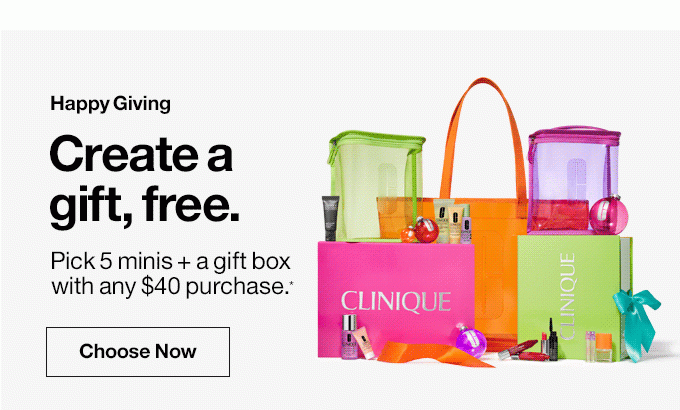 Happy Giving Create a gift, free. Personalize it with your unique mix. Pick 5 minis + a gift box free with any $40 purchase.*