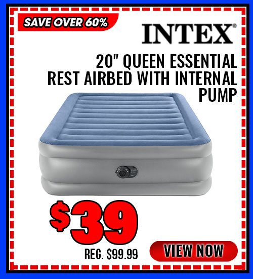 Intex 20'' Queen Essential Rest Airbed with Internal Pump