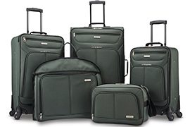 American Tourister 5-Piece Spinner Luggage Set (Olive or Leopard color options) w/ 10-Year Warranty