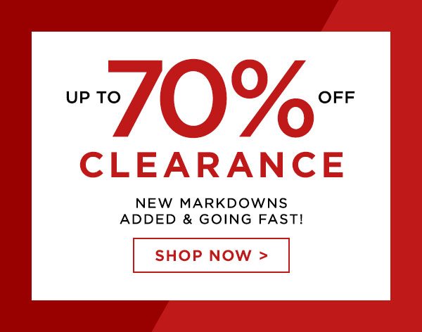Clearance - UP to 70% Off - New Markdowns Added & Going Fast! - Shop Now 