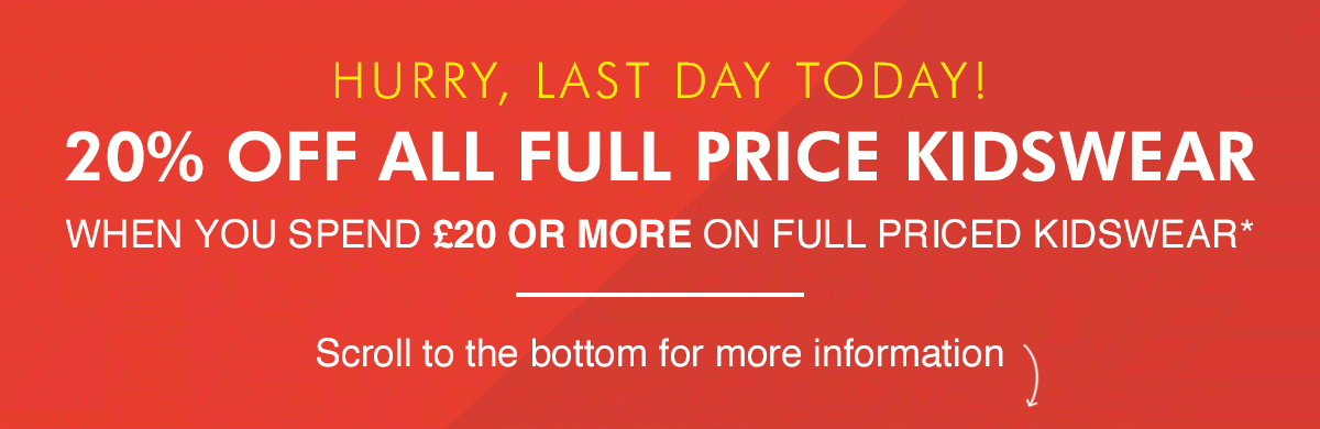 20% Off Kidswear