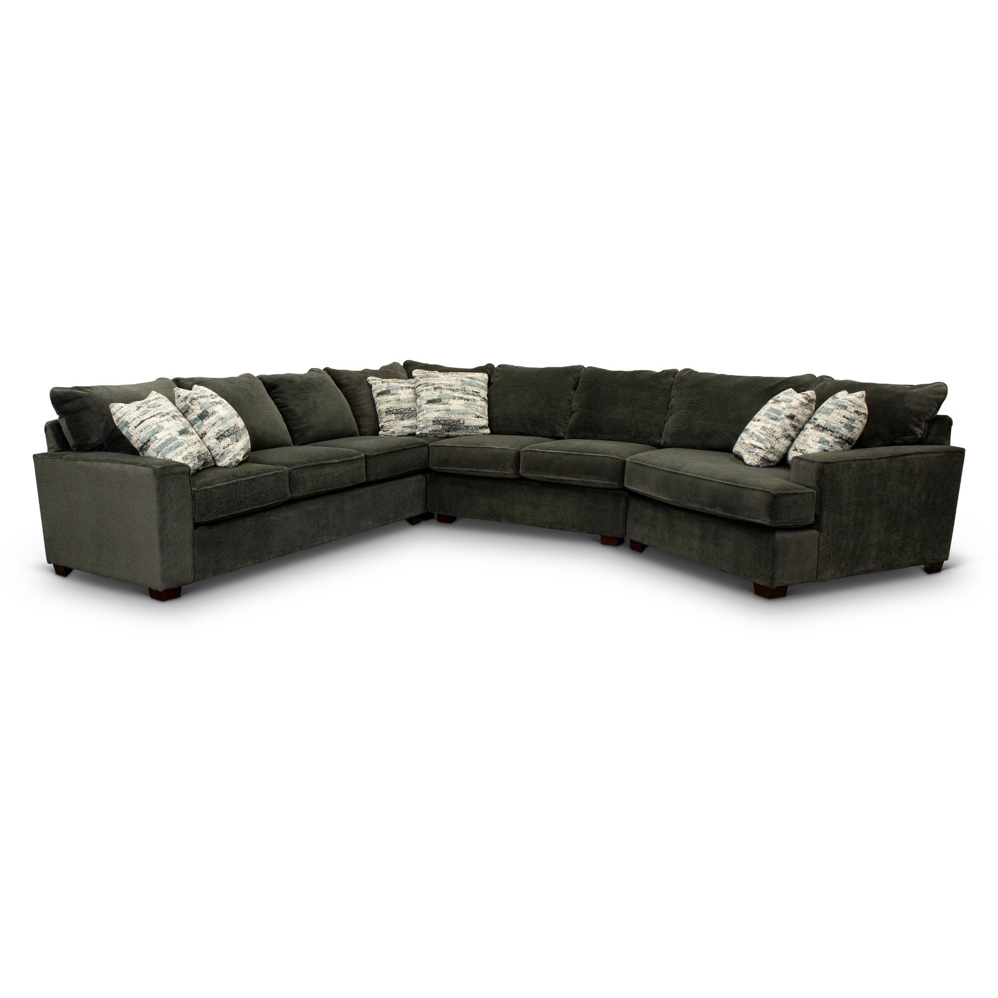 Dark Gray 4 Piece Sectional with LAF Sofa and RAF Cuddler - Autumn