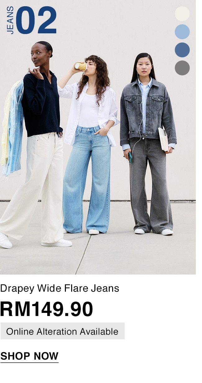 Drapey Wide Flare Jeans