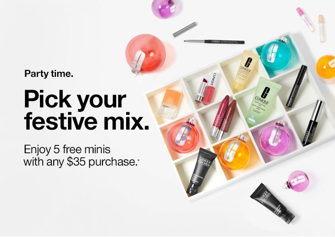  Party pretty.Pick your makeup kit. Yours free with any $35 purchase.*