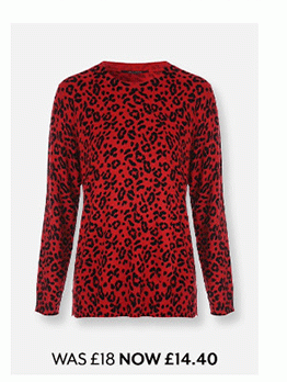 Red + Black Animal Print Jumper