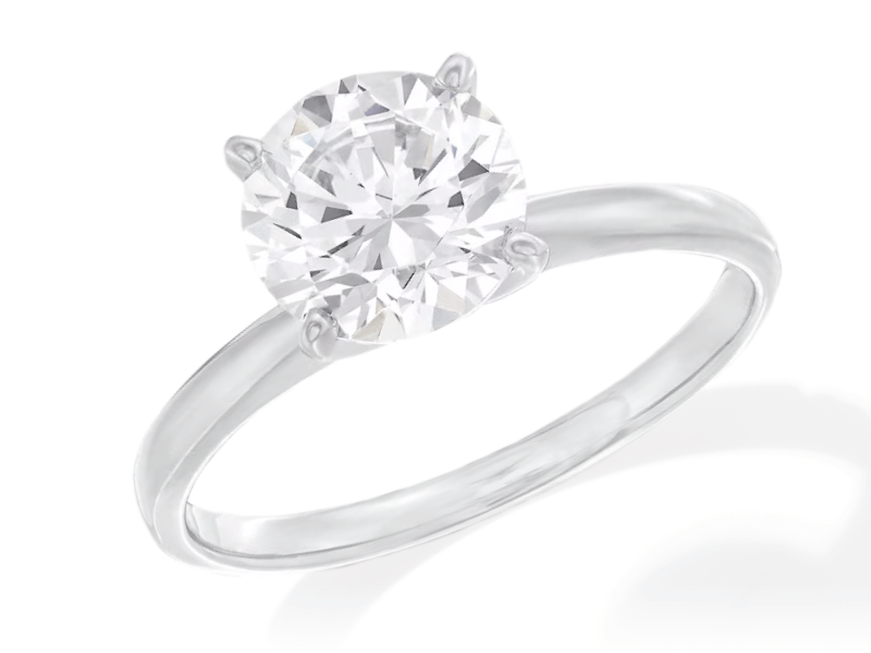 Diamond Solitaire Engagement Ring 2 ct tw Round-cut 14K White Gold (J/I2)